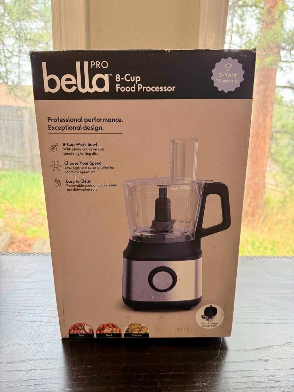Bella Pro 8-Cup Food Processor - Black/Stainless Steel